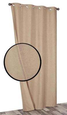 Rideau thermique effet chiné l.135 x H.240 cm marron taupe