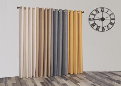 Rideau thermique effet chiné l.135 x H.240 cm marron taupe