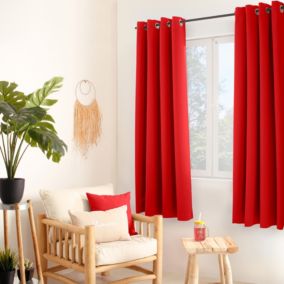 Rideau thermique en microfibre doublée (135x180 cm - Rouge)