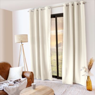 Rideau thermique en microfibre doublée (135x240 cm - Ecru)