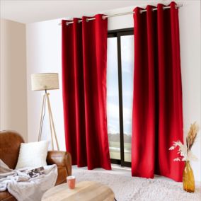 Rideau thermique en microfibre doublée (135x240 cm - Rouge)