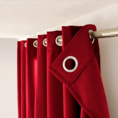 Rideau thermique en microfibre doublée (135x240 cm - Rouge)