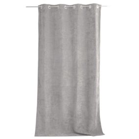 Rideau thermique en velours doublé polaire (140x260 cm - Gris clair)