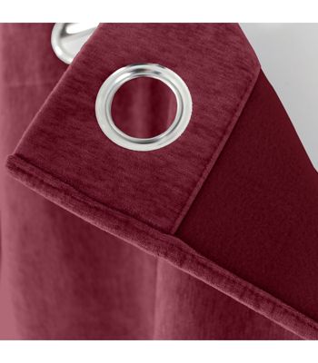 Rideau thermique en velours doublé polaire (140x260 cm - Rouge foncé)