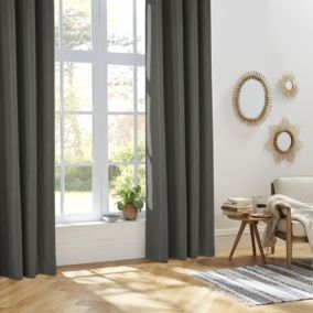 Rideau thermique et isolant uni (140x260 cm - Gris clair)