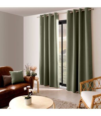 Rideau Thermique et Occultant Kaki - 140x240cm - Vert kaki