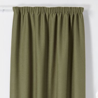 Rideau Thermique à Galon Fronceur  - Effet Bouclette (140x260 cm - Vert Olive)