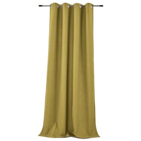 Rideau thermique jacquard doublé flanelle (140x260 cm - Jaune)