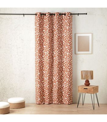 Rideau thermique obscurcissant et phonique "bouleau" 140 x 240 cm motif tacheté - 140x240cm - Terre cuite