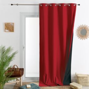 Rideau thermique occultant 100% doublure polaire (140x260 cm - Rouge)
