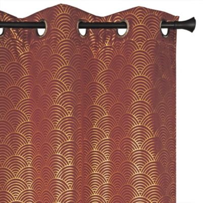 Rideau Thermique Occultant Bordeaux à Motifs Arc-en-Ciel 140x240cm