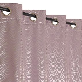 Rideau thermique occultant lilas motifs arc-en-ciel 140x240 cm à œillets, prêt à poser