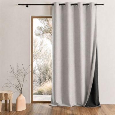 Rideau thermique phonique et semi occultant KONFOR (140x180 cm - Naturel)