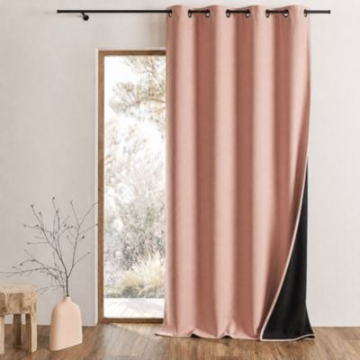 Rideau thermique phonique et semi occultant KONFOR (140x180 cm - Rose)