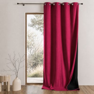 Rideau thermique phonique et semi occultant KONFOR (140x180 cm - Rouge)