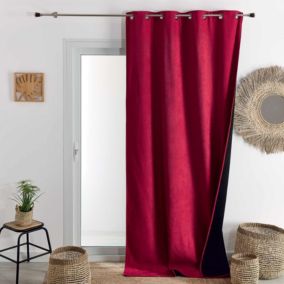 Rideau thermique phonique et semi occultant KONFOR (140x180 cm - Rouge)