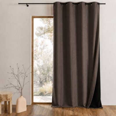 Rideau thermique phonique et semi occultant KONFOR (140x180 cm - Taupe)