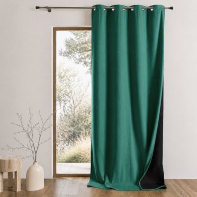 Rideau thermique phonique et semi occultant KONFOR (140x180 cm - Vert)
