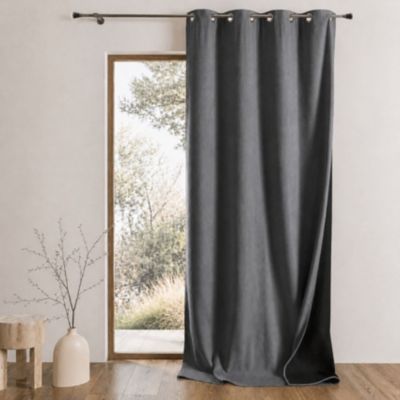 Rideau thermique phonique et semi occultant KONFOR (140x260 cm - Gris anthracite)