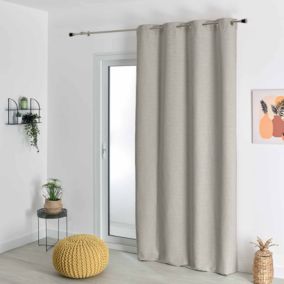 Rideau thermique semi-occultant bouclette (140x260 cm - Beige)