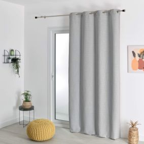 Rideau thermique semi-occultant bouclette (140x260 cm - Gris clair)