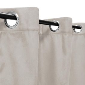 Rideau Thermique suédine doublé Polaire 140x180cm, Prêt à Poser Spécial petite hauteur, Beige