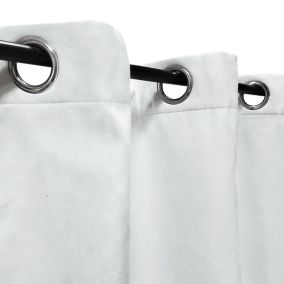Rideau Thermique suédine doublé polaire 140x240cm, Prêt a Poser, Blanc