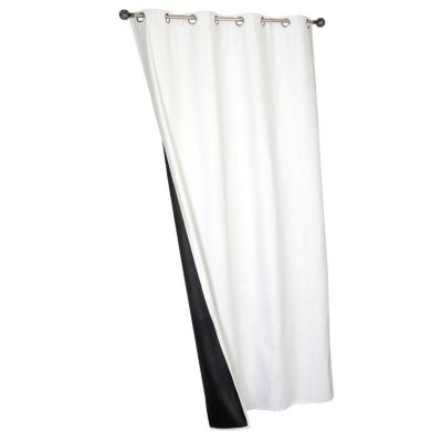 Rideau Thermique suédine doublé polaire 140x240cm, Prêt a Poser, Blanc