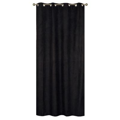 Rideau Thermique suédine doublé polaire 140x240cm, Prêt a Poser, Noir