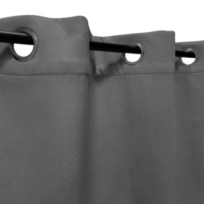 Rideau Thermique Velours frappé doublé polaire à œillets 140x240cm prêt a poser Dylrev, Gris