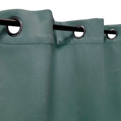 Rideau Thermique Velours frappé doublé polaire à œillets 140x240cm prêt a poser, Vert