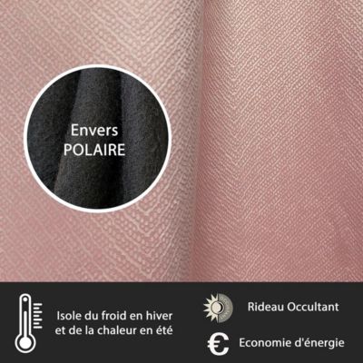 Rideau Thermique Velours frappé doublé polaire à œillets 140x240cm prêt a poser, Vert