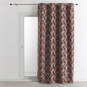 Rideau tissage jacquard géométrique (140x260 cm - Marron chocolat)