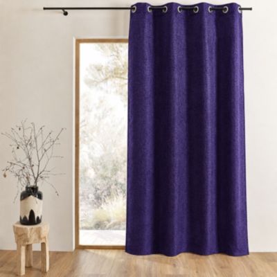 Rideau toile uni aspect naturel (140x260 cm - Prune)