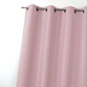 Rideau toile uni aspect naturel (140x260 cm - Rose Boudoir)