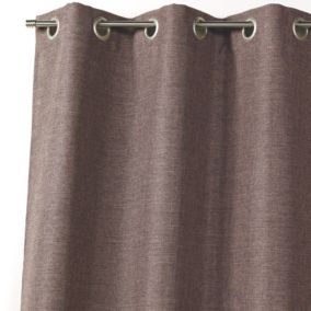 Rideau toile uni aspect naturel (140x260 cm - Taupe)