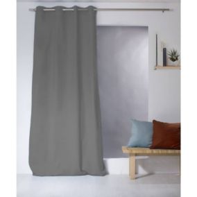 Rideau uni 100% coton - 135x240cm - Gris