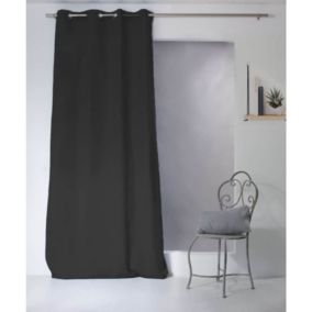 Rideau uni 100% coton - 135x240cm - Noir