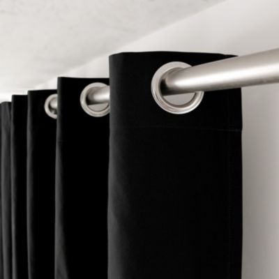 Rideau uni 100% coton - 135x240cm - Noir