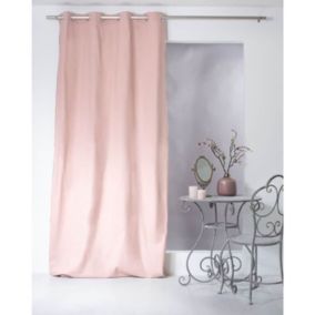 Rideau uni 100% coton - 135x240cm - Rose