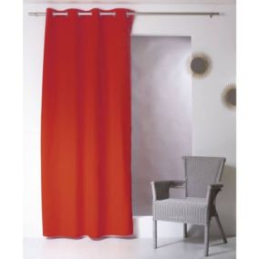 Rideau uni 100% coton - 135x240cm - Rouge