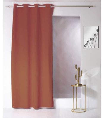 Rideau uni 100% coton - 135x240cm - Terre cuite