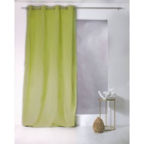 Rideau uni 100% coton - 135x240cm - Vert Anis