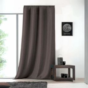 Rideau uni avec galon fronceur (145x240 cm - Beige)