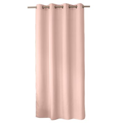 Rideau uni à œillets Rose, l. 140 x H. 240 cm, BASIC
