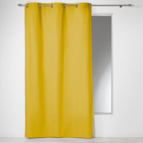 Rideau Uni Intemporel en Coton (140x280 cm - Jaune Ocre)