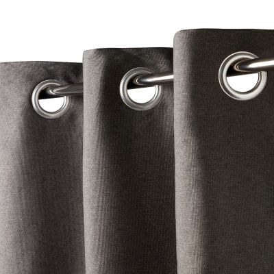 Rideau uni Milone 260 x 140 cm GoodHome gris foncé