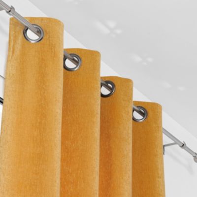 Rideau uni moutarde aspect velours - 140x245 cm - Moutarde