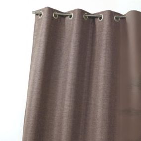 Rideau uni occultant et isolant thermique avec doublure polaire (140x260 cm - Taupe)