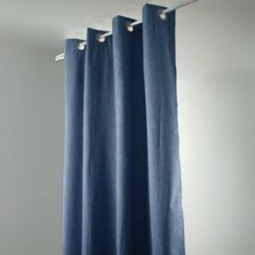 Rideau uni Oxford 100 % occultant (140x240 cm - Bleu)